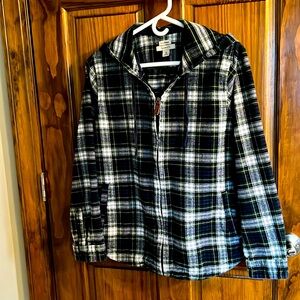 L L Bean zip-up flannel hoodie